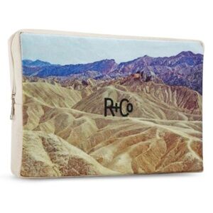 R+CO | Death Valley Graphic Canvas Hair Accessory Cosmetic Merch Zip Bag Pouch